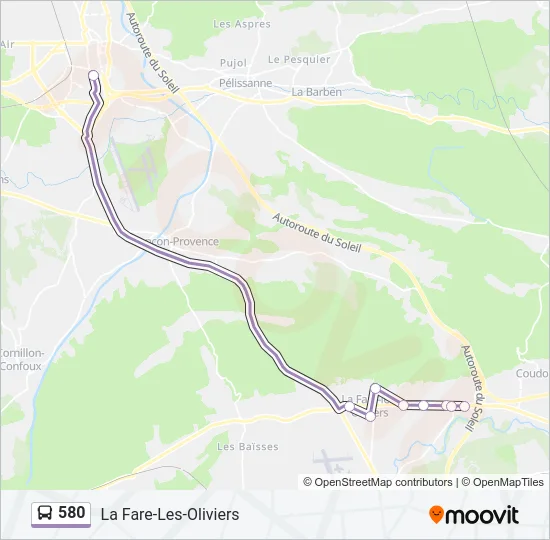580 Bus Line Map