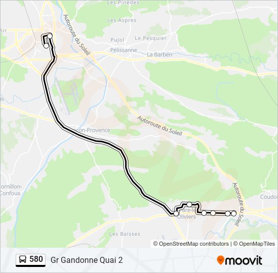 Plan de la ligne 580 de bus