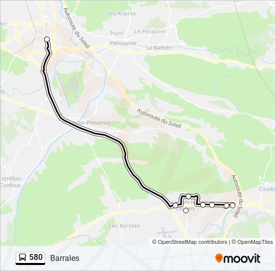 Plan de la ligne 580 de bus