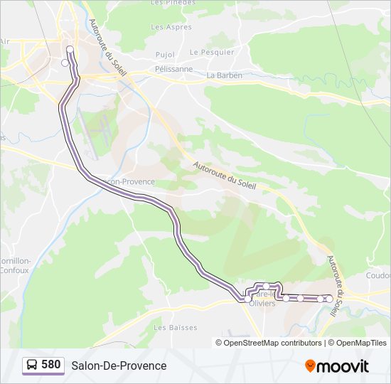 Plan de la ligne 580 de bus