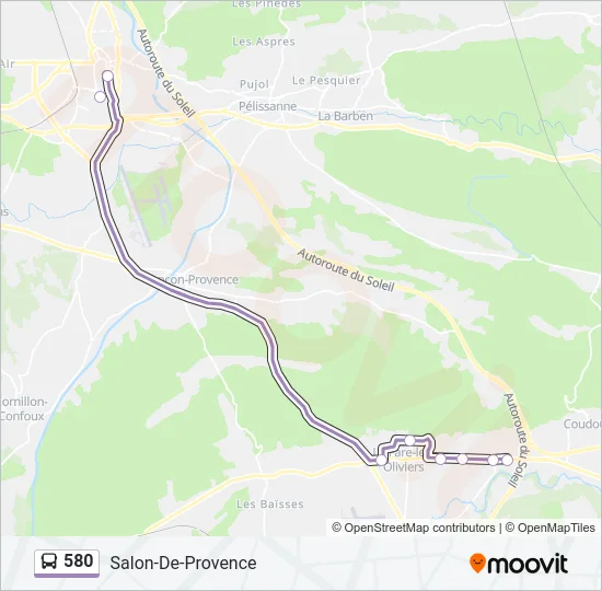580 Bus Line Map
