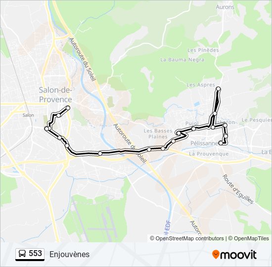 553 bus Line Map