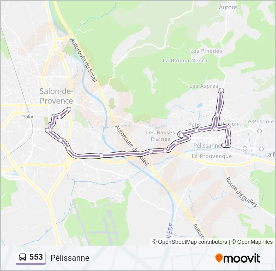 553 Bus Line Map