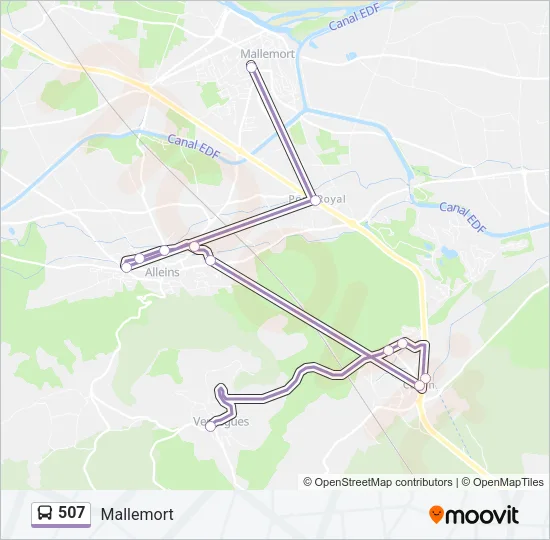 507 Bus Line Map