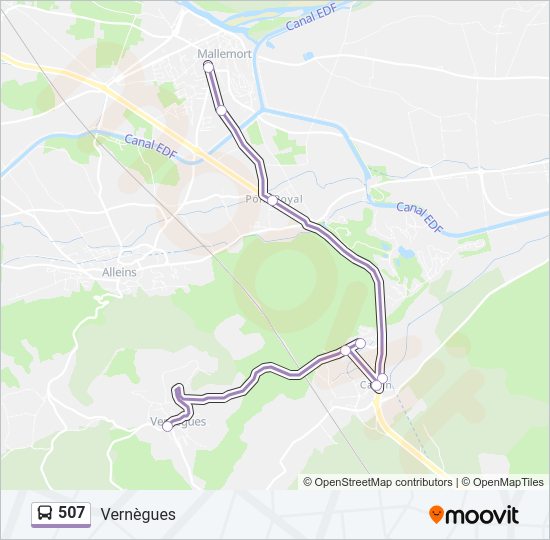 Plan de la ligne 507 de bus