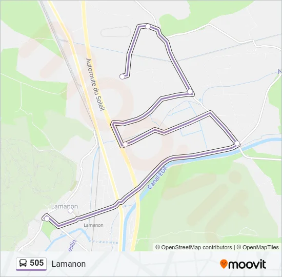 505 Bus Line Map