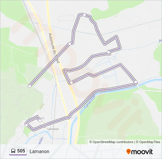 505 Bus Line Map