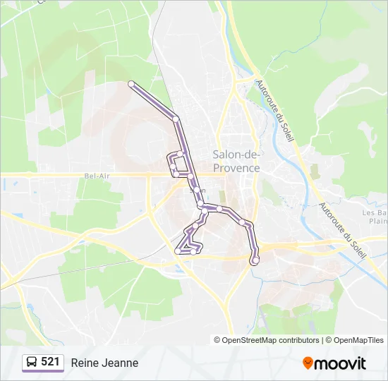 521 Bus Line Map