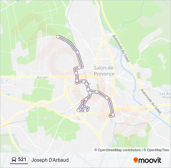 521 Bus Line Map