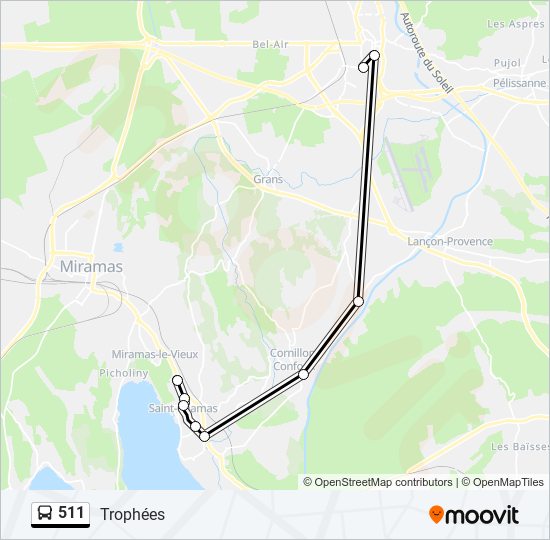 Plan de la ligne 511 de bus