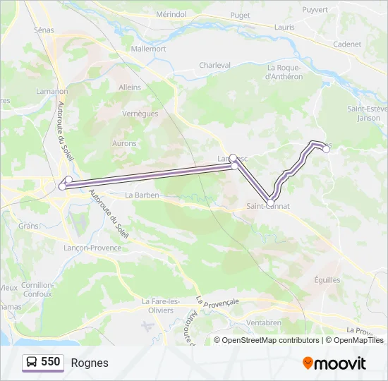 550 Bus Line Map