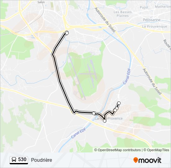 Plan de la ligne 530 de bus