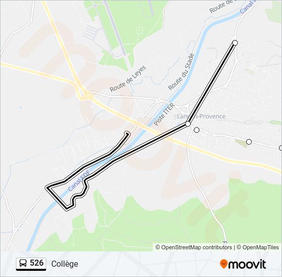 526 bus Line Map