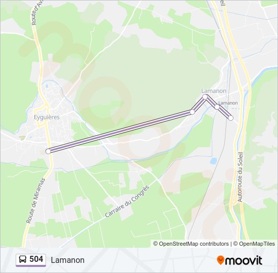 Plan de la ligne 504 de bus
