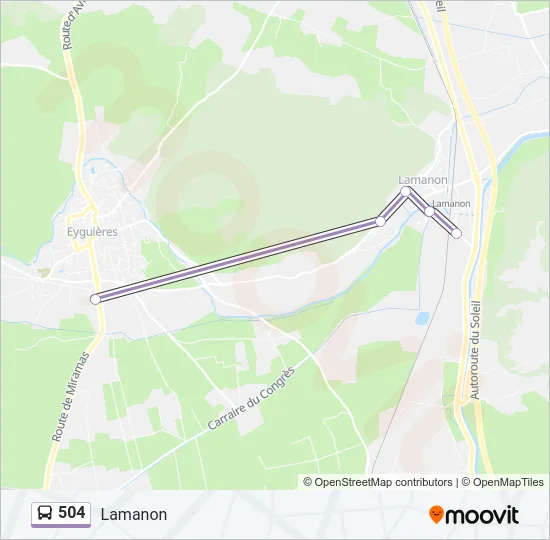 504 Bus Line Map