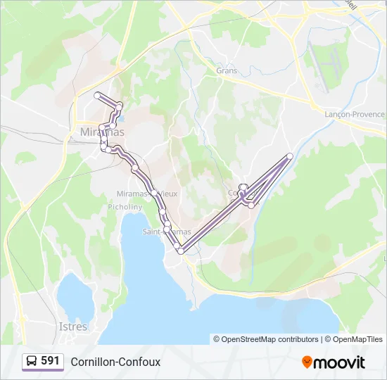 591 Bus Line Map