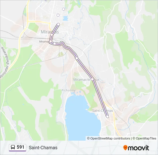 591 Bus Line Map