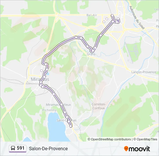 591 Bus Line Map