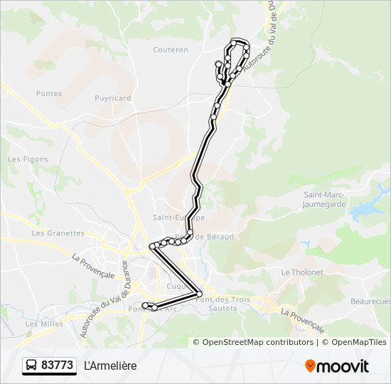 Mapa de 83773 de autobús