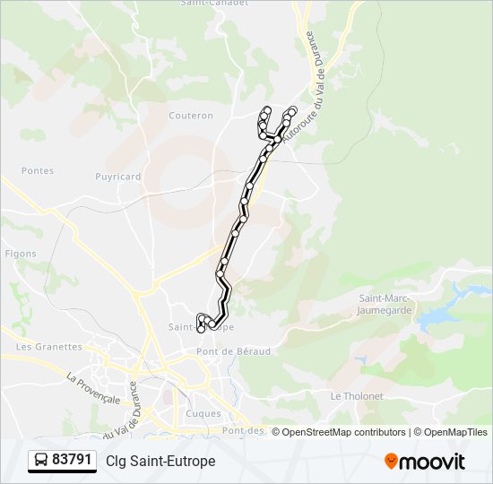 Mapa de 83791 de autobús