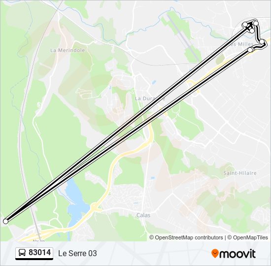 Plan de la ligne 83014 de bus