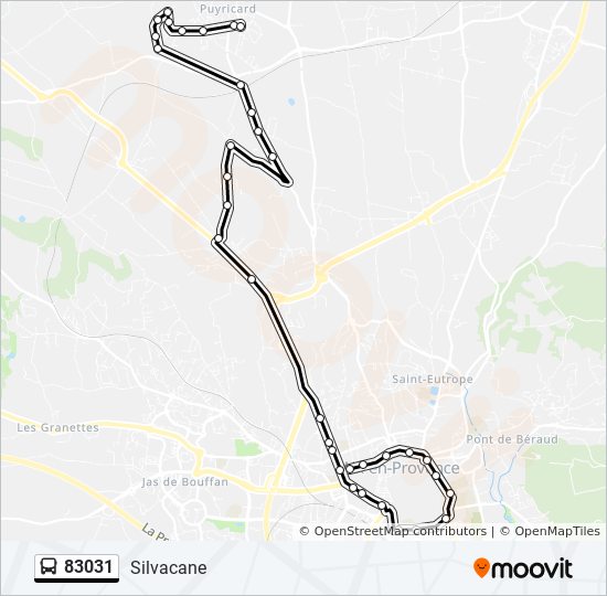 Plan de la ligne 83031 de bus