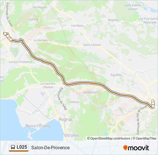 Mapa de L025 de autobús