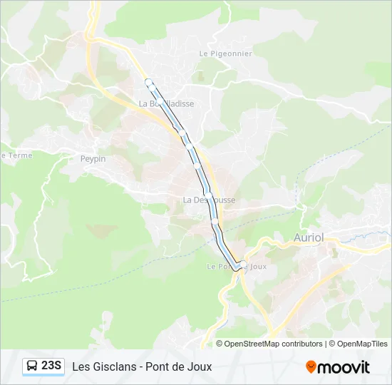 23S Bus Line Map