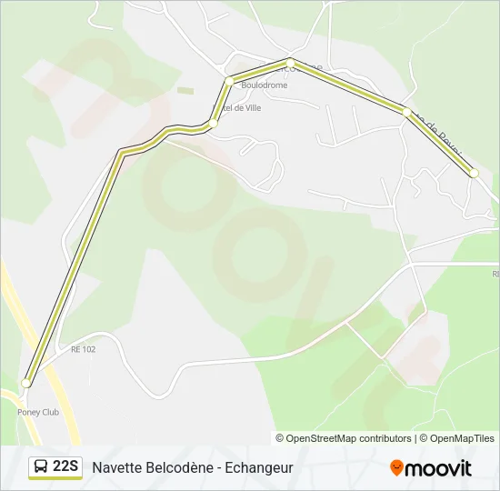22S Bus Line Map