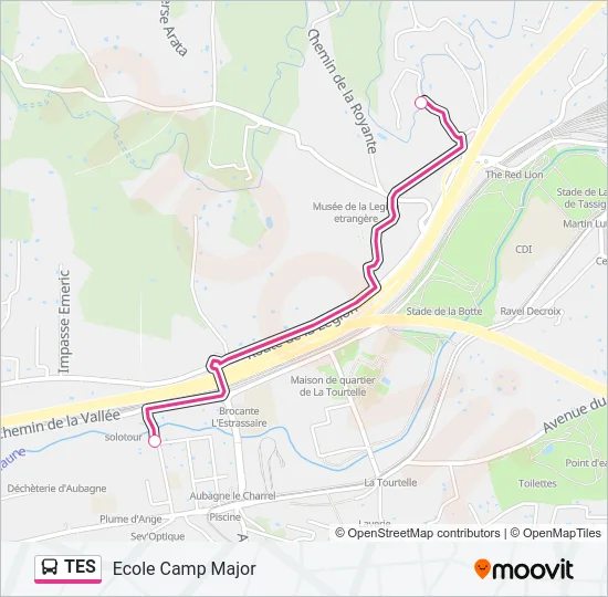 TES Bus Line Map