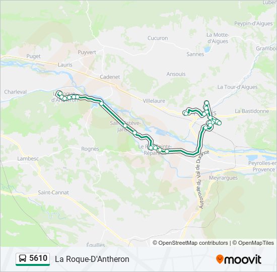 Plan de la ligne 5610 de bus