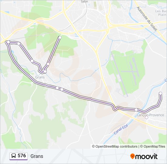 Plan de la ligne 576 de bus