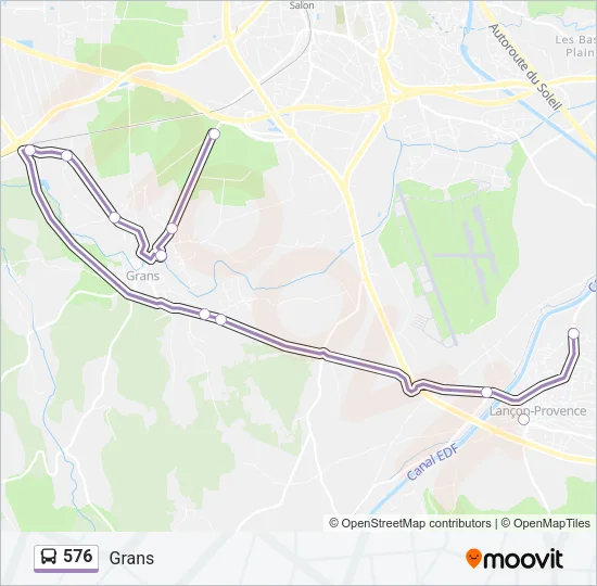 Plan de la ligne 576 de bus
