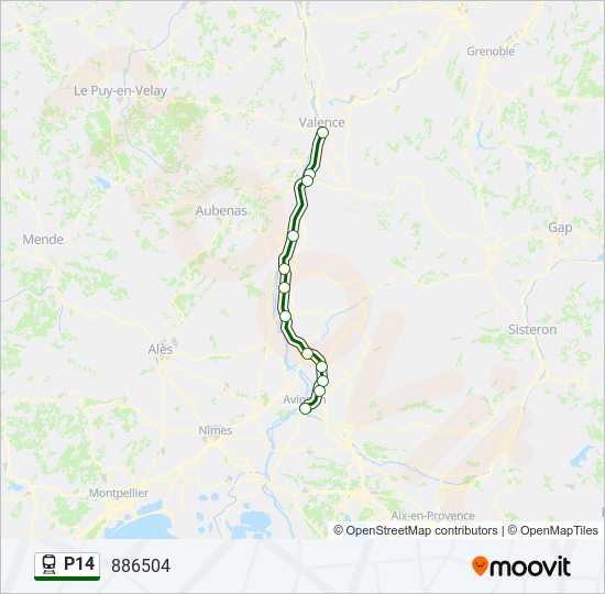 Mapa de P14 de tren