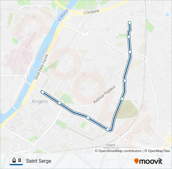 B Light Rail Line Map