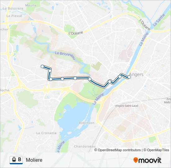 B Light Rail Line Map