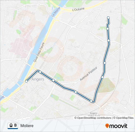 B Light Rail Line Map