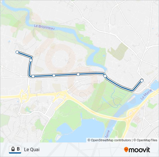 B Light Rail Line Map