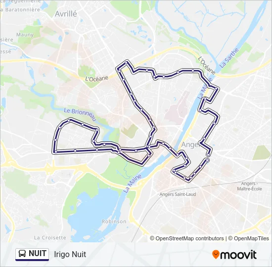 NUIT Bus Line Map