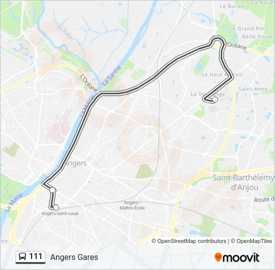 111 Bus Line Map