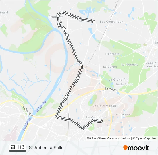 113 Bus Line Map