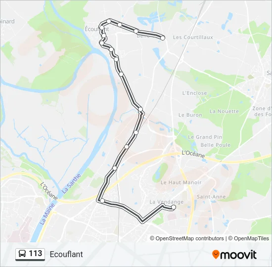 113 Bus Line Map