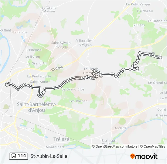 114 Bus Line Map