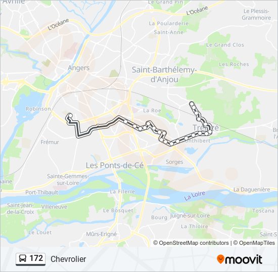 Mapa de 172 de autobús