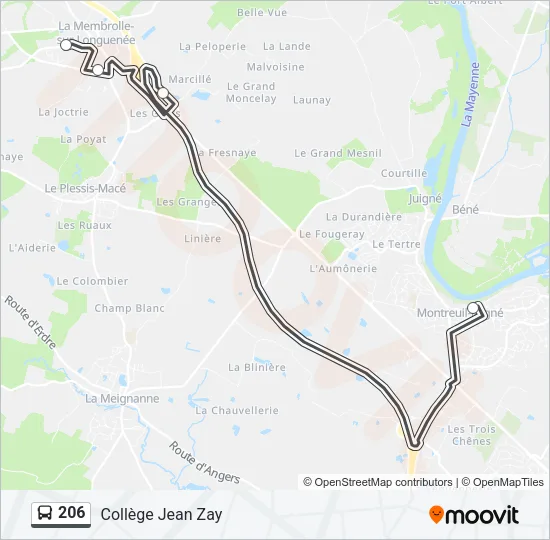 206 Bus Line Map