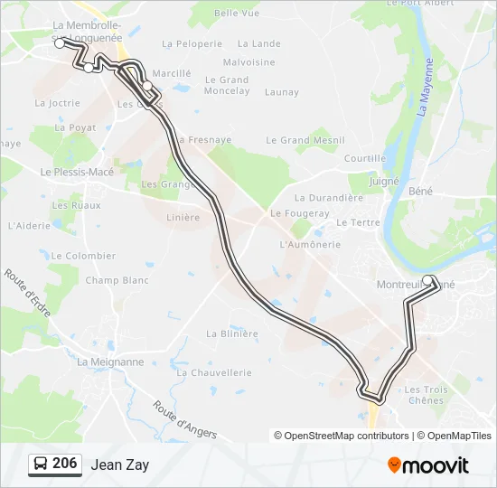206 Bus Line Map
