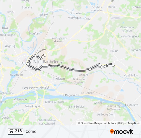 213 bus Line Map