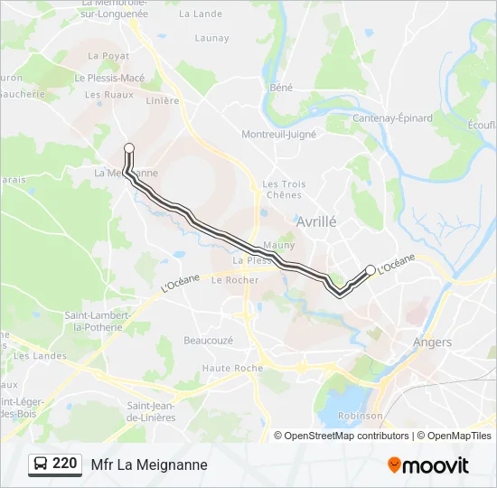 220 Bus Line Map