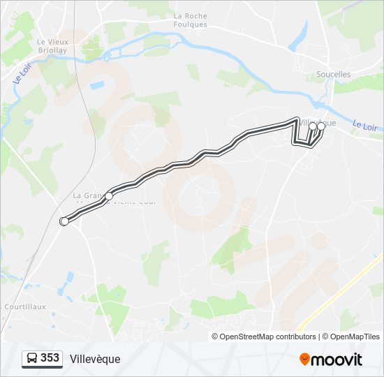 Plan de la ligne 353 de bus