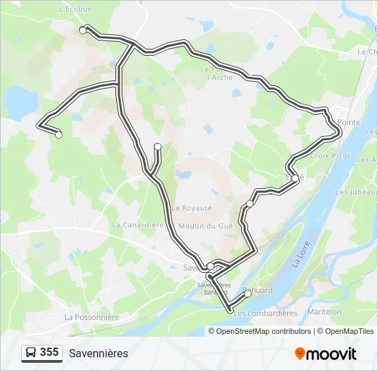 355 Bus Line Map